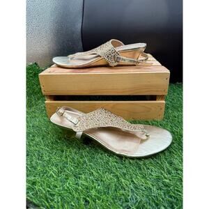 Dream Paris- Gold/Rhinestone- Sandals- Size 9